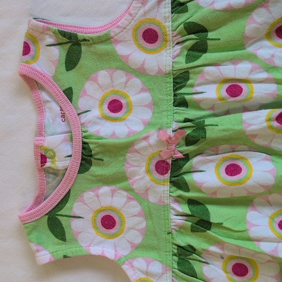 carter's colorful retro floral cotton summer sun dress 9 months baby girl - Picture 2 of 7